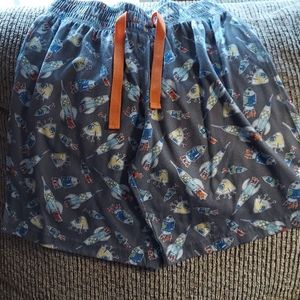 Pajama shorts gray with  spaceships medium